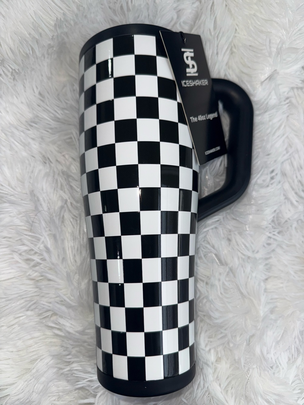 iceshaker 40 oz black and white checkered
